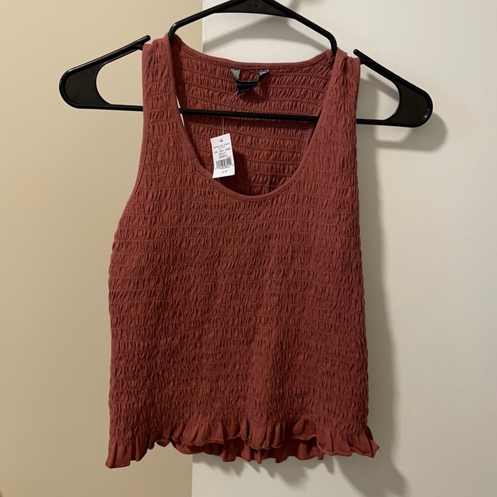 NWT American Eagle Racerback semi crop top tank top size medium NEW